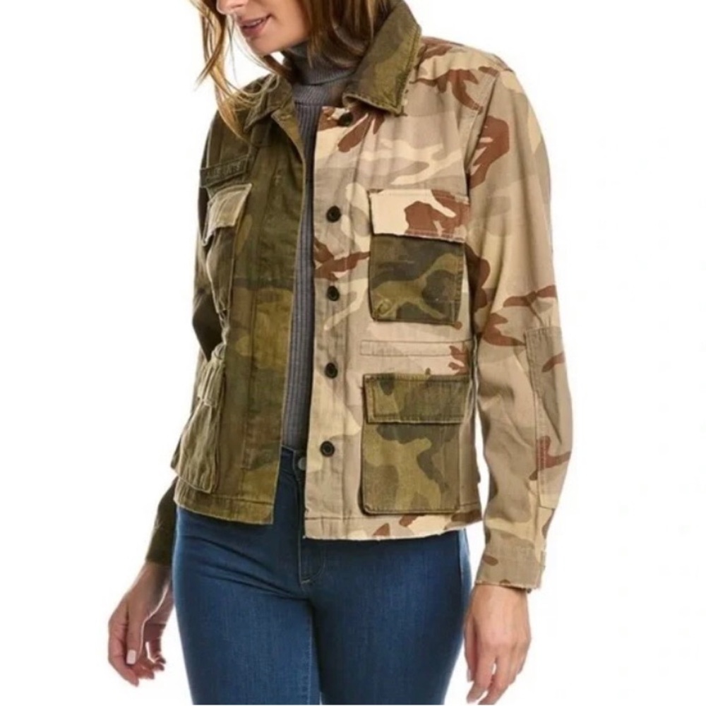 All Saints Camo Jacket with Velcro Logo Size Small W